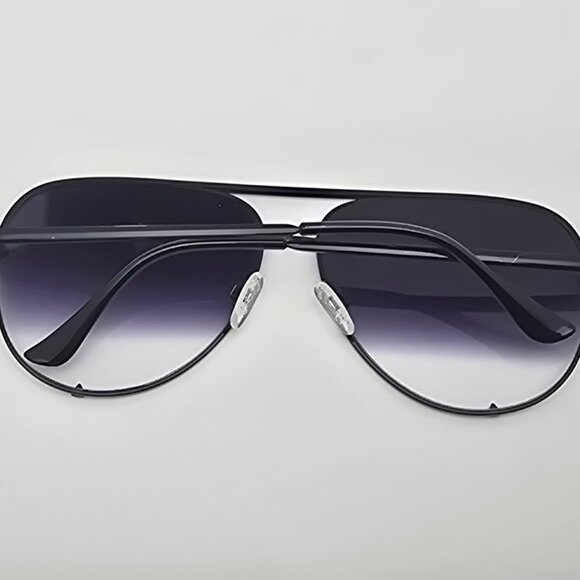 Quay Australia High Key Black Frame Fade Lens Large Aviator Sunglasses 63-18-140 main image 9
